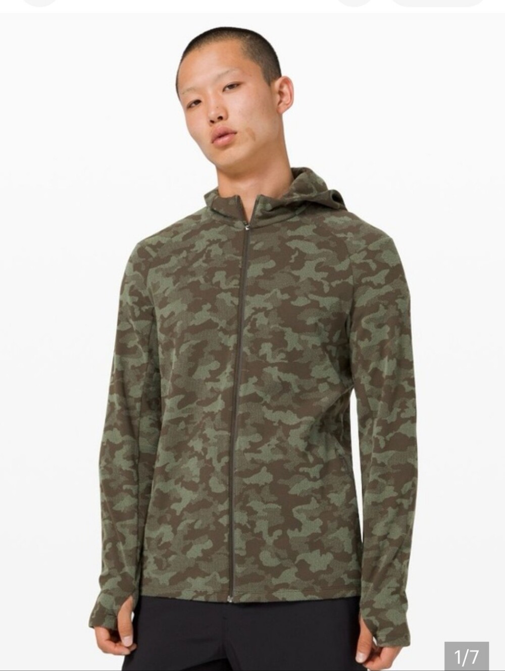 Lululemon Surge Warm Full Zip Camo Green